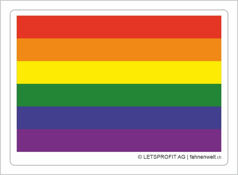Regenbogen Fahnen-Kleber 9.8 x 7.0 cm - Bild 1