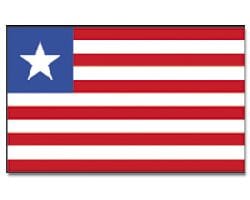 Liberia Hissfahne gedruckt im Querformat | 90 x 150 cm - Bild 1