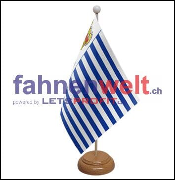 Seborga (Italien) Tisch-Fahne aus Stoff mit Holzsockel | 22.5 x 15 cm - Bild 1