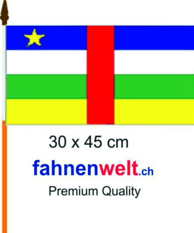 Zentralafrikanische Republik Fahne / Flagge am Stab | 30 x 45 cm - Bild 1