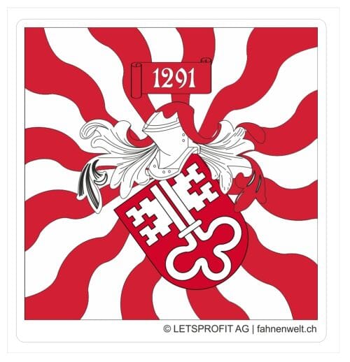 Nidwalden Aufkleber geflammt | 7 x 7 cm - Bild 1