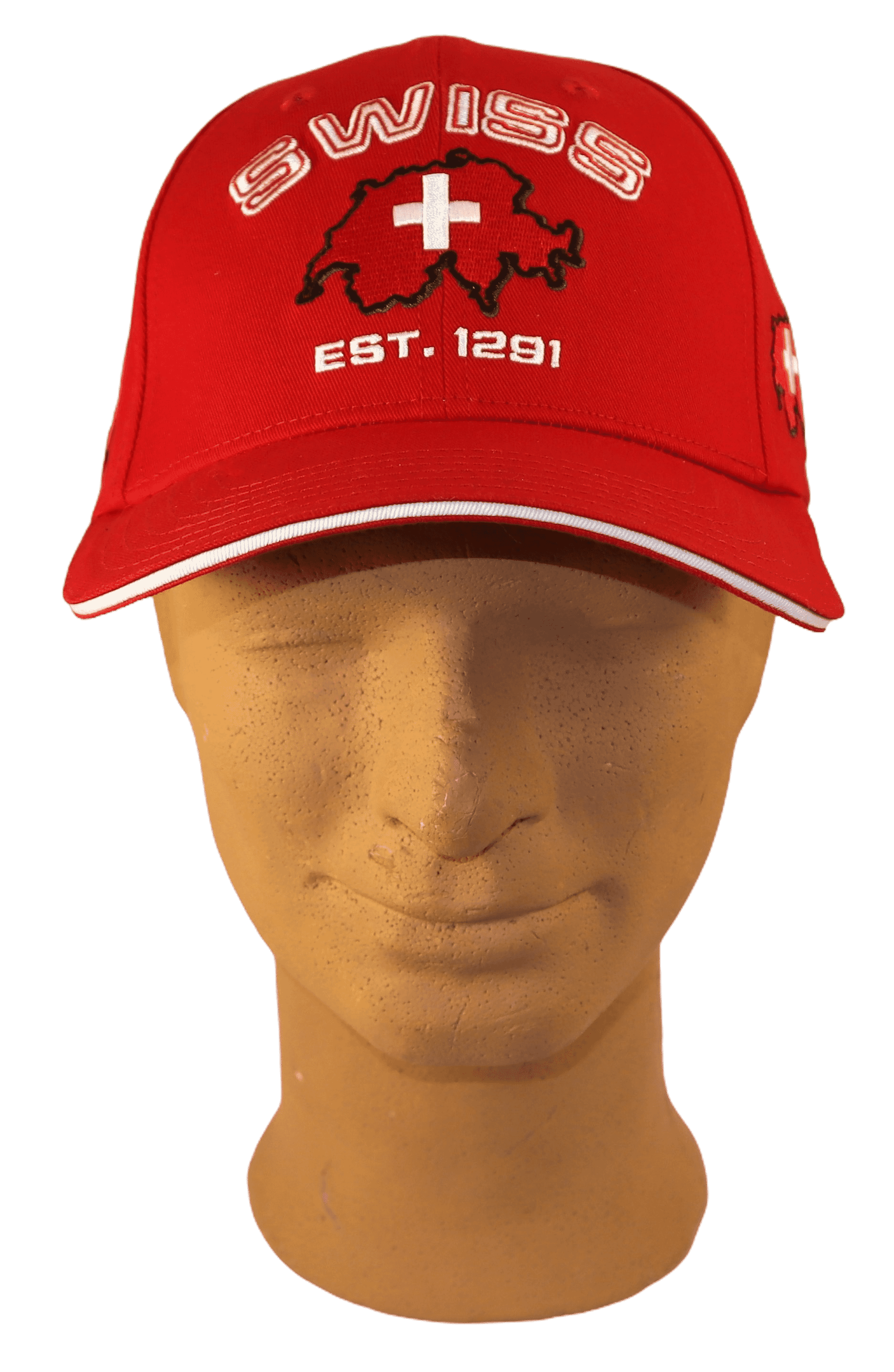 Baseballcap-Cap "SWISS" &ndash; Rot mit Landesgrenzen, One-Size - Bild 4
