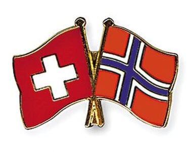 Freundschaftspin Schweiz-Norwegen | Gr&ouml;sse ca. 22mm - Bild 1