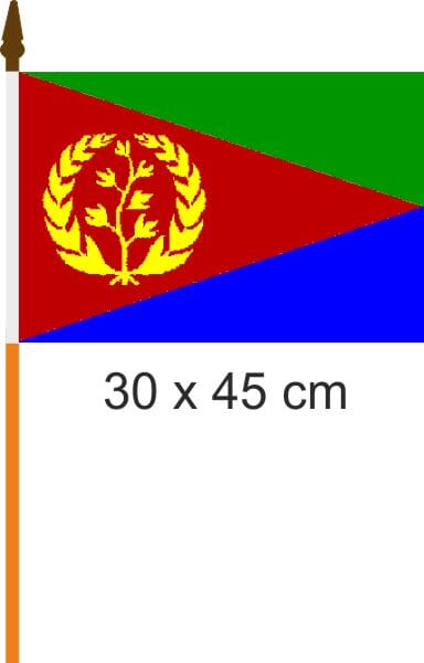 Eritrea Fahne am Stab gedruckt | 30 x 45 cm - Bild 1