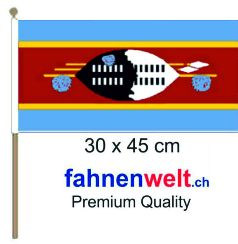 K&ouml;nigreich von Swasiland / Eswatini Fahne / Flagge am Stab | 30 x 45 cm - Bild 1