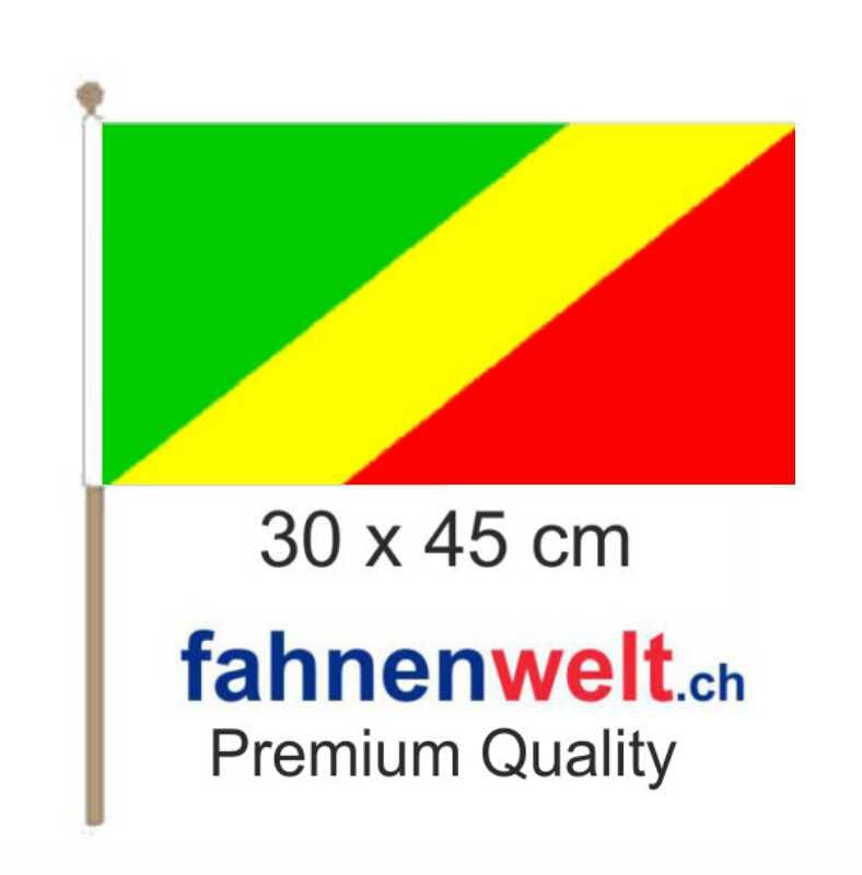 Kongo Republik Fahne / Flagge am Stab | 30 x 45 cm - Bild 1