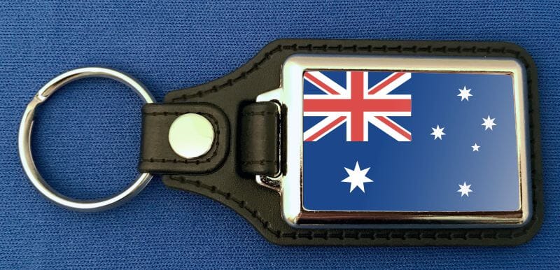 Australien Schl&uuml;sselanh&auml;nger aus Metall und Kunstleder | ca. 95 X 37 mm - Bild 1