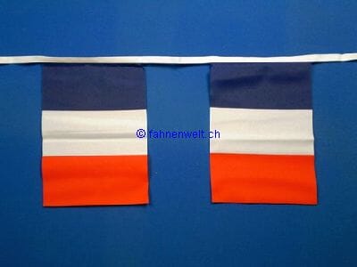 Fahnenkette Frankreich gedruckt aus Stoff | 30 Fahnen 15 x 22.5 cm 9 m lang - Bild 1