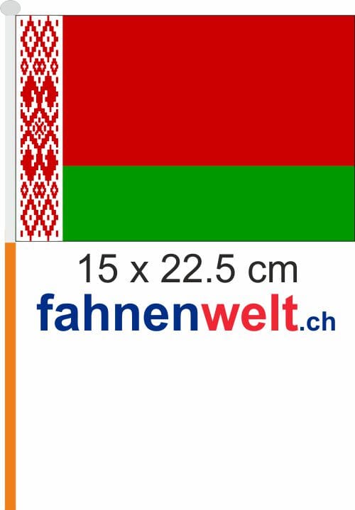 Belarus / Weissrussland Fahne / Flagge am Stab Pack &agrave; 4 St&uuml;ck | 15 x 22.5 cm - Bild 1