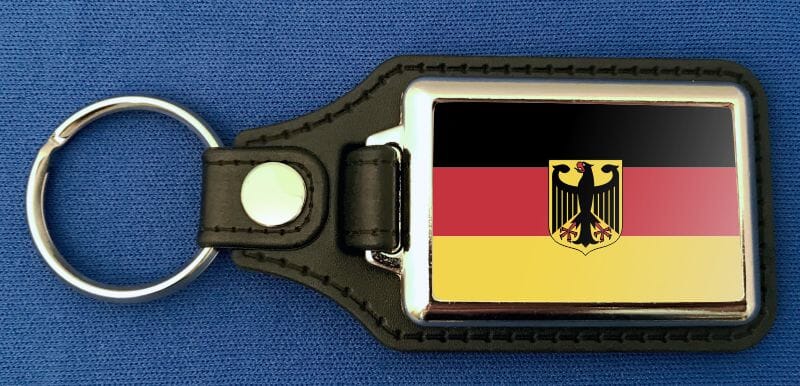 Detutschland mit Adler Schl&uuml;sselanh&auml;nger aus Metall und Kunstleder | ca. 95 X 37 mm - Bild 1