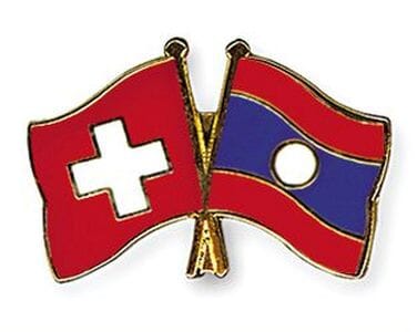 Freundschaftspin Schweiz-Laos | Gr&ouml;sse ca. 22mm - Bild 1