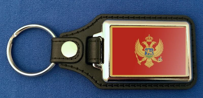 Montenegro Schl&uuml;sselanh&auml;nger aus Metall und Kunstleder | ca. 95 X 37 mm - Bild 1