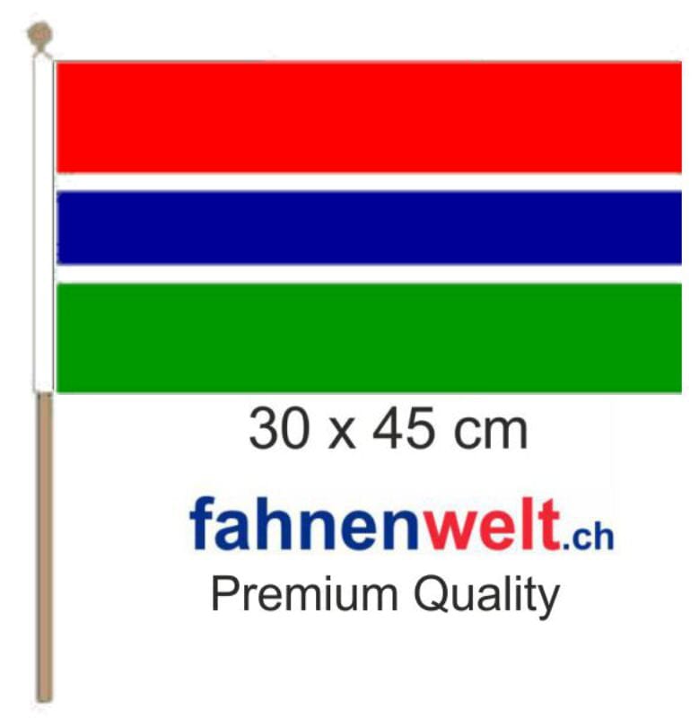 Gambia Fahne / Flagge am Stab | 30 x 45 cm - Bild 1