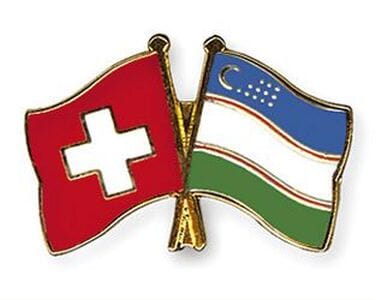 Freundschaftspin Schweiz-Usbekistan | Gr&ouml;sse ca. 22mm - Bild 1