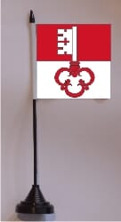 Obwalden OW Tisch-Fahne mit Fuss | 11 x 11 cm - Bild 1