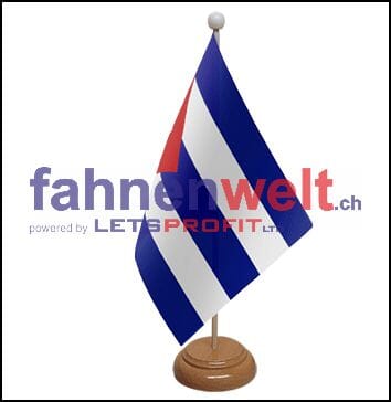 Kuba Tisch-Fahne aus Stoff mit Holzsockel | 22.5 x 15 cm - Bild 1