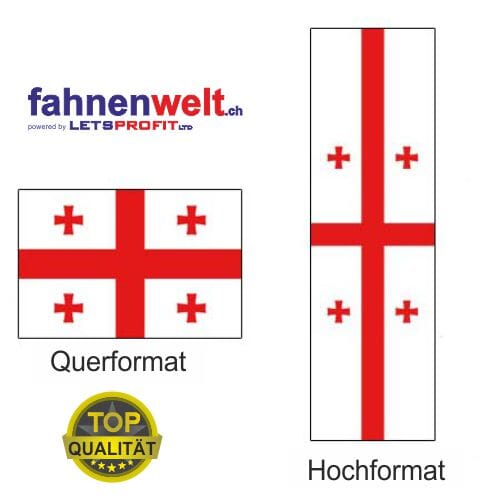 Georgien Fahne aus Multi-Flag im Hoch- und Querformat | diverse Gr&ouml;ssen - Bild 1