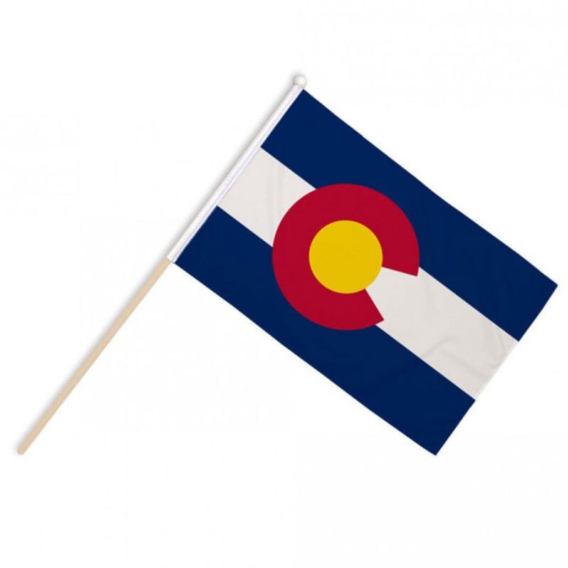 Colorado Fahne / Flagge am Stab Pack &agrave; 4 St&uuml;ck | 15 x 22.5 cm - Bild 1