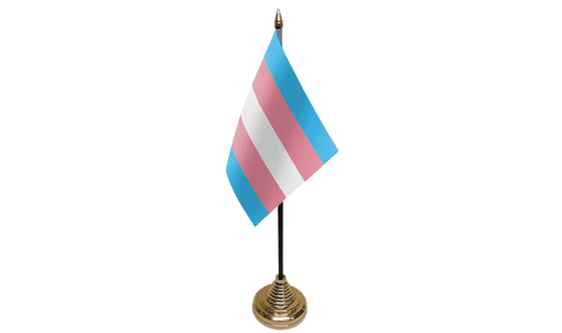 Transgender neues Design Tisch-Fahne gedruckt | 15 x 10 cm - Bild 1