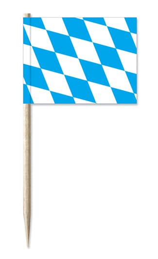 Mini-Fahnen Bayerische Raute Pack &agrave; 50 St&uuml;ck | 30 x 40 mm - Bild 1