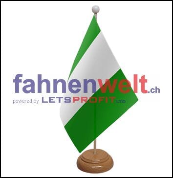 Nigeria Tisch-Fahne aus Stoff mit Holzsockel | 22.5 x 15 cm - Bild 1