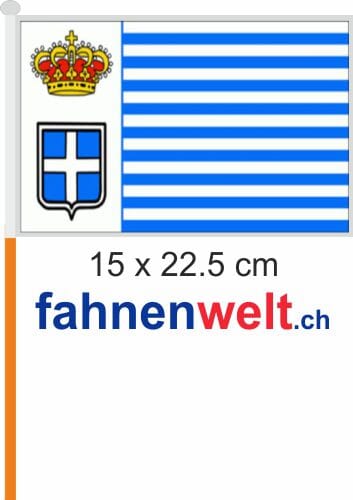 Seborga Fahne / Flagge am Stab Pack &agrave; 4 St&uuml;ck | 15 x 22.5 cm - Bild 1