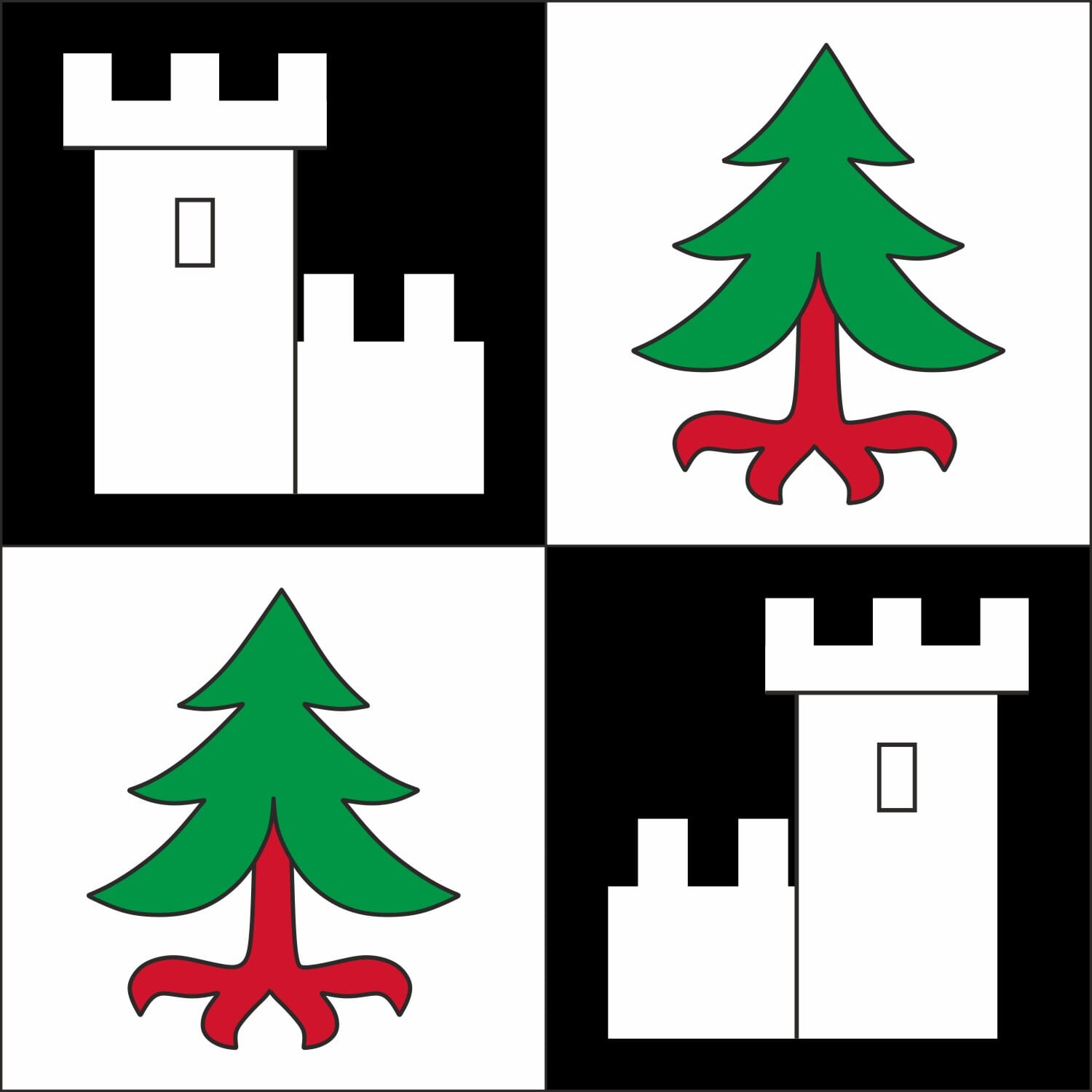 Fahne Gemeinde 3614 Unterlangenegg (BE) | 30 x 30 cm und Gr&ouml;sser - Bild 1