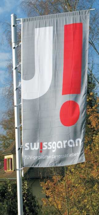 Set mit Ausleger-Fahnenmast 5 oder 6 m und einer Fahne - Bild 1