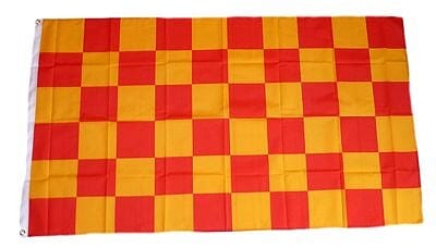 Fan-Fahne im Karo Design gelb / rot | 90 x 150 cm - Bild 1