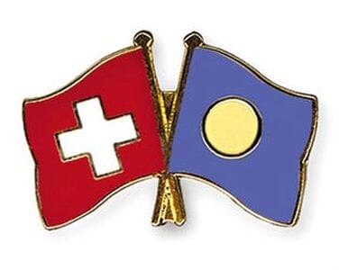 Freundschaftspin Schweiz-Palau | Gr&ouml;sse ca. 22mm - Bild 1
