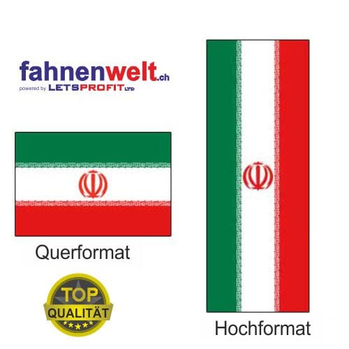 Iran Fahne aus Multi-Flag im Hoch- und Querformat | diverse Gr&ouml;ssen - Bild 1
