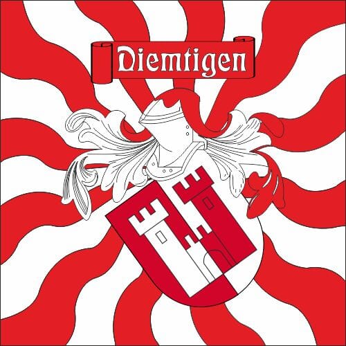 Fahne geflammt Gemeinde 3754 Diemtigen (BE) | 30 x 30 cm und Gr&ouml;sser - Bild 1