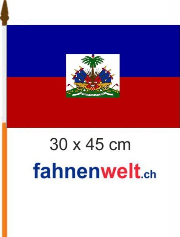 Haiti Fahne / Flagge am Stab | 30 x 45 cm - Bild 1
