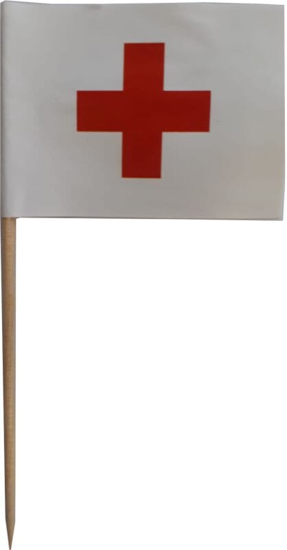Mini-Fahnen Rotes Kreuz Pack &agrave; 50 St&uuml;ck | 26 x 40 mm - Bild 1
