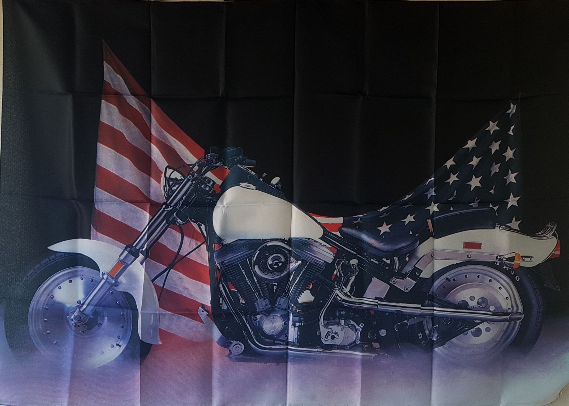 50% Motorradfahne aus Stoff gedruckt im Querformat | ca. 100 x 140 cm - Bild 1