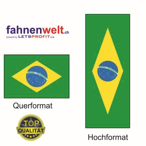 Brasilien Fahne aus Multi-Flag im Hoch- und Querformat | diverse Gr&ouml;ssen - Bild 1