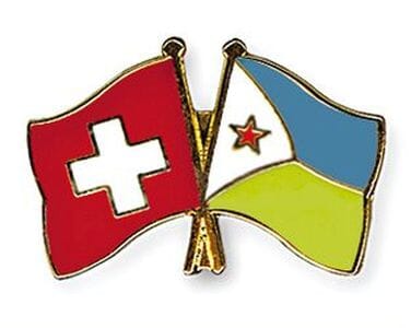 Freundschaftspin Schweiz-Dschibuti | Gr&ouml;sse ca. 22mm - Bild 1