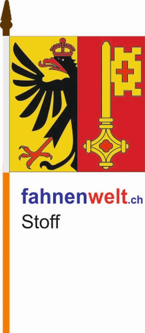 Fahne Genf am Stab aus bestem Stoff | 30 x 30 cm - Bild 1