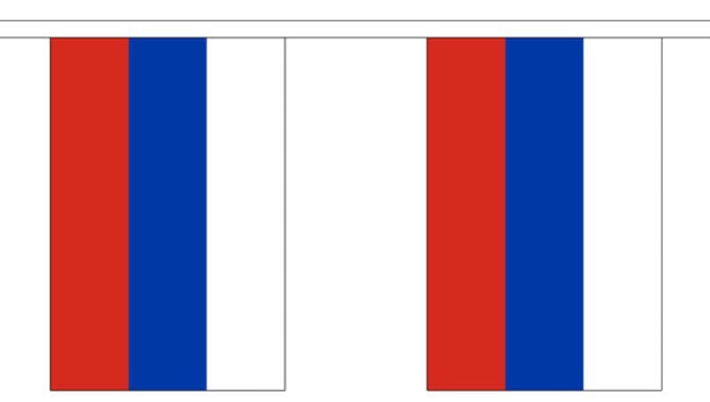 Fahnenkette Russland gedruckt aus Stoff | 30 Fahnen 15 x 22.5 cm 9 m lang - Bild 1