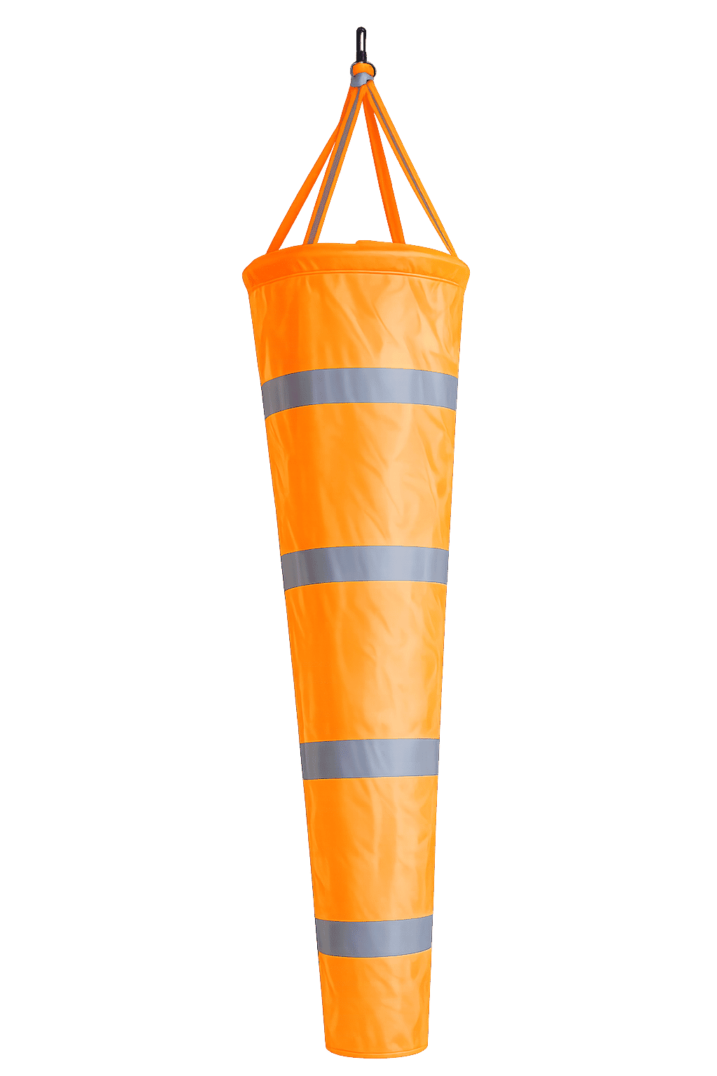 Windsack orange mit Reflexstreifen aus Nylongewebe | 200 cm lang &Oslash; 48 cm - Bild 1