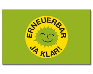 Erneuerbar Ja Klar! Fahne gedruckt | 90 x 150 cm - Bild 1