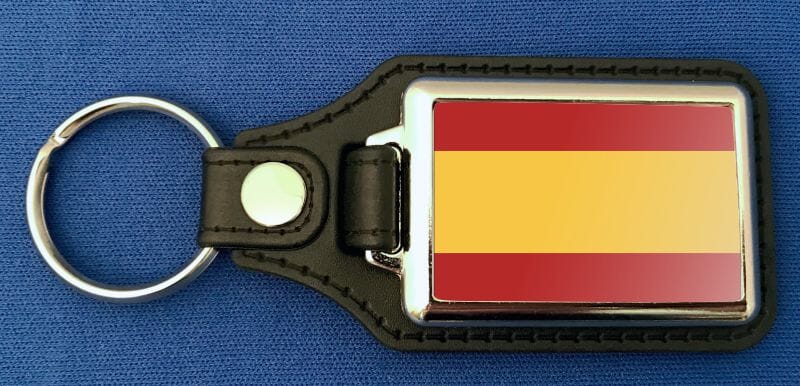 Spanien ohne Wappen Schl&uuml;sselanh&auml;nger aus Metall und Kunstleder | ca. 95 X 37 mm - Bild 1