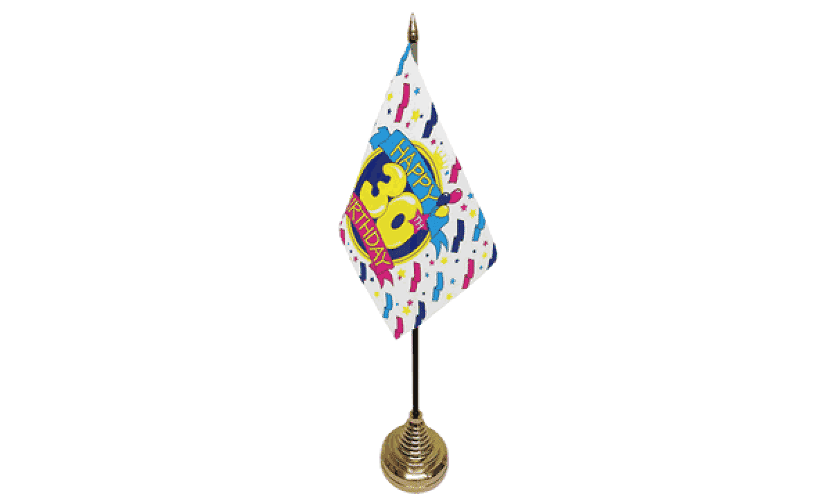 Happy Birthday 30 Tisch-Fahne gedruckt | 10 x 15 cm - Bild 1