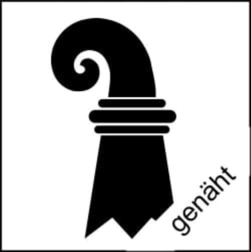 Fahne Basel-Stadt BS gen&auml;ht / appliziert | 200 x 200 cm - Bild 1