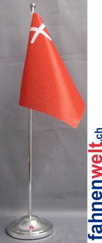 Schwyz SZ Tisch-Fahne DeLuxe ohne St&auml;nder | 16 x 16 cm - Bild 1