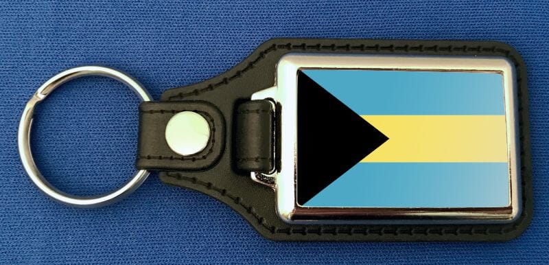 Bahamas Schl&uuml;sselanh&auml;nger aus Metall und Kunstleder | ca. 95 X 37 mm - Bild 1
