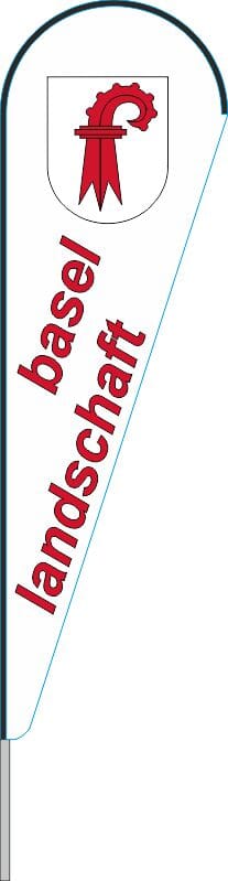 Beach-Flag Kanton Basel-Landschaft in Dropfenform | 224 x 70 cm - Bild 1