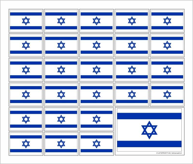 Aufkleber Israel auf Bogen | 12.5 x 10.5 cm - Bild 1