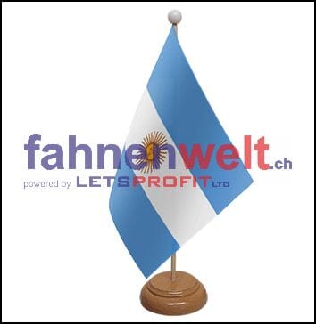 Argentinien Tisch-Fahne aus Stoff mit Holzsockel | 22.5 x 15 cm - Bild 1