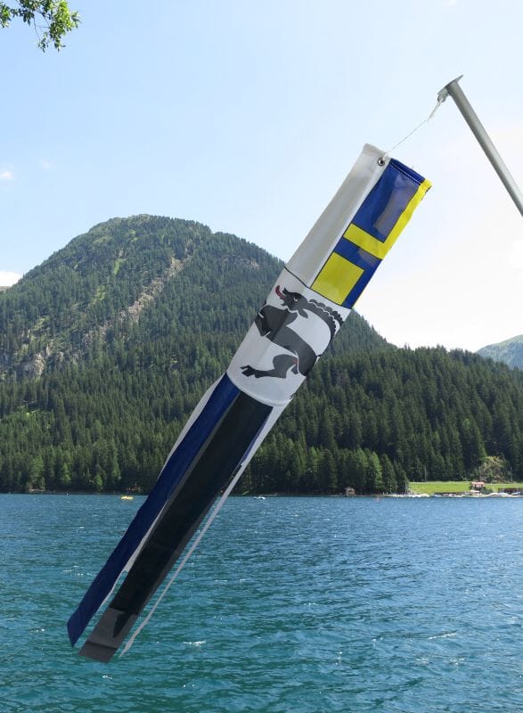 Windsack Kanton Graub&uuml;nden | ca. &Oslash; 18 cm x 150 / 165 cm - Bild 1